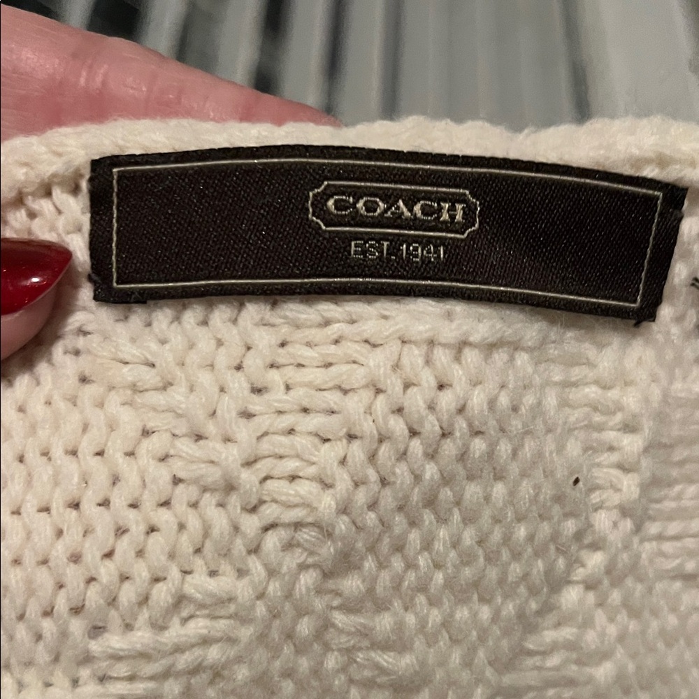 Coach Cream Textured Knit Accessory - Picture 2 of 4